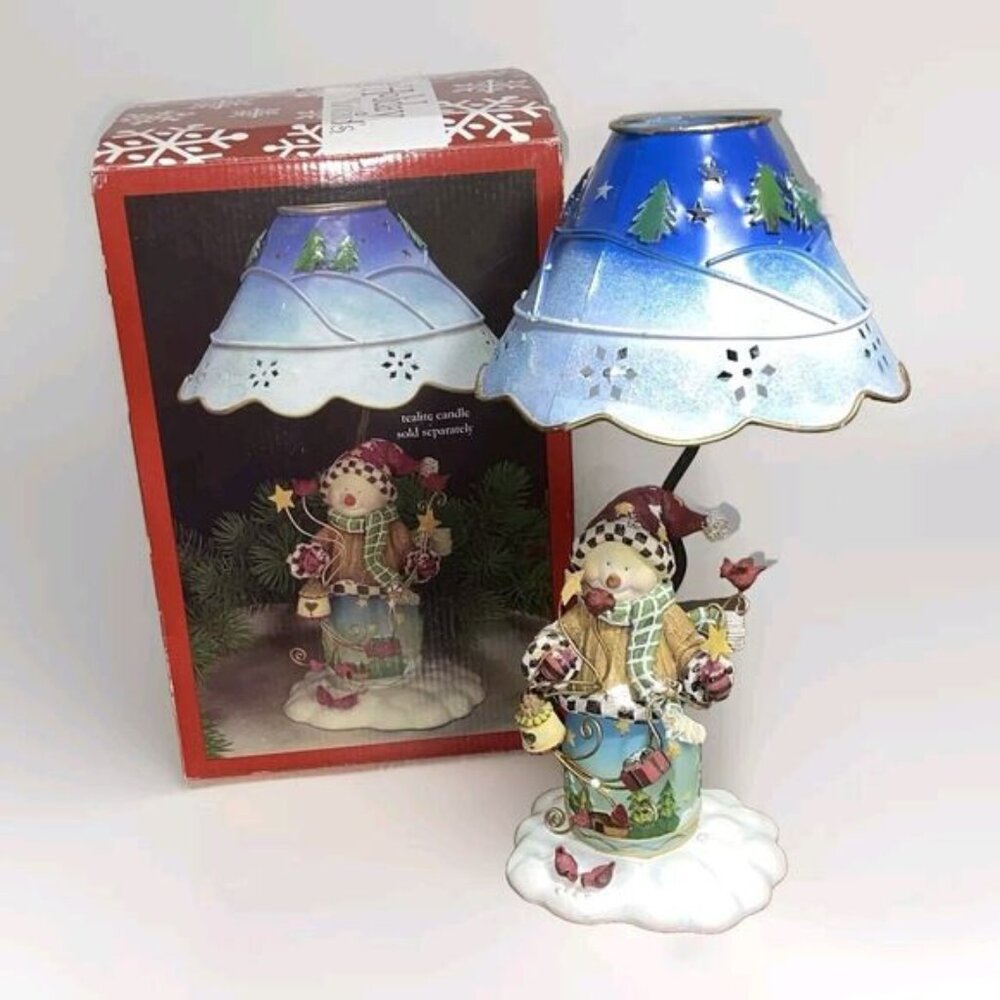 Kirkland Holiday Theme Tea Candle Light Lamp Snowman
